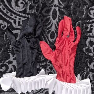 Red and Black Satin Gloves Duo
